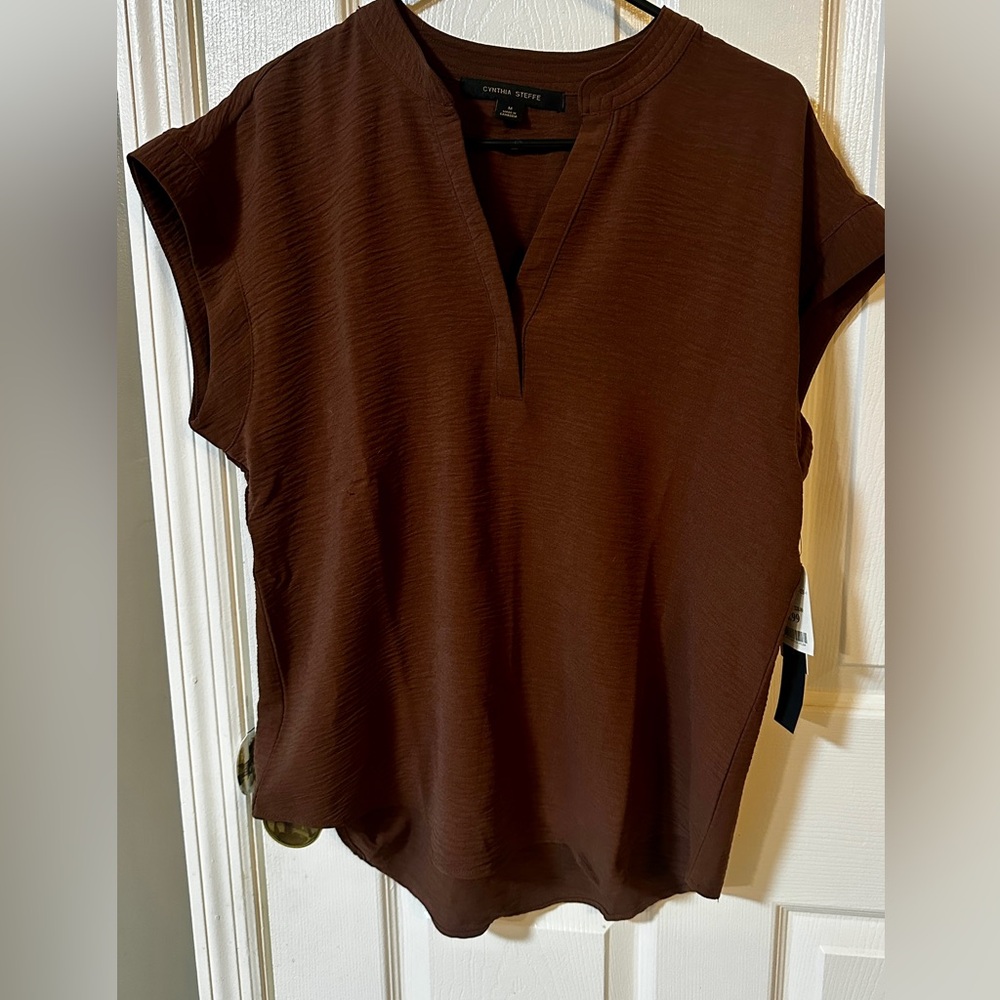 Cynthia Steffe Brown Blouse.